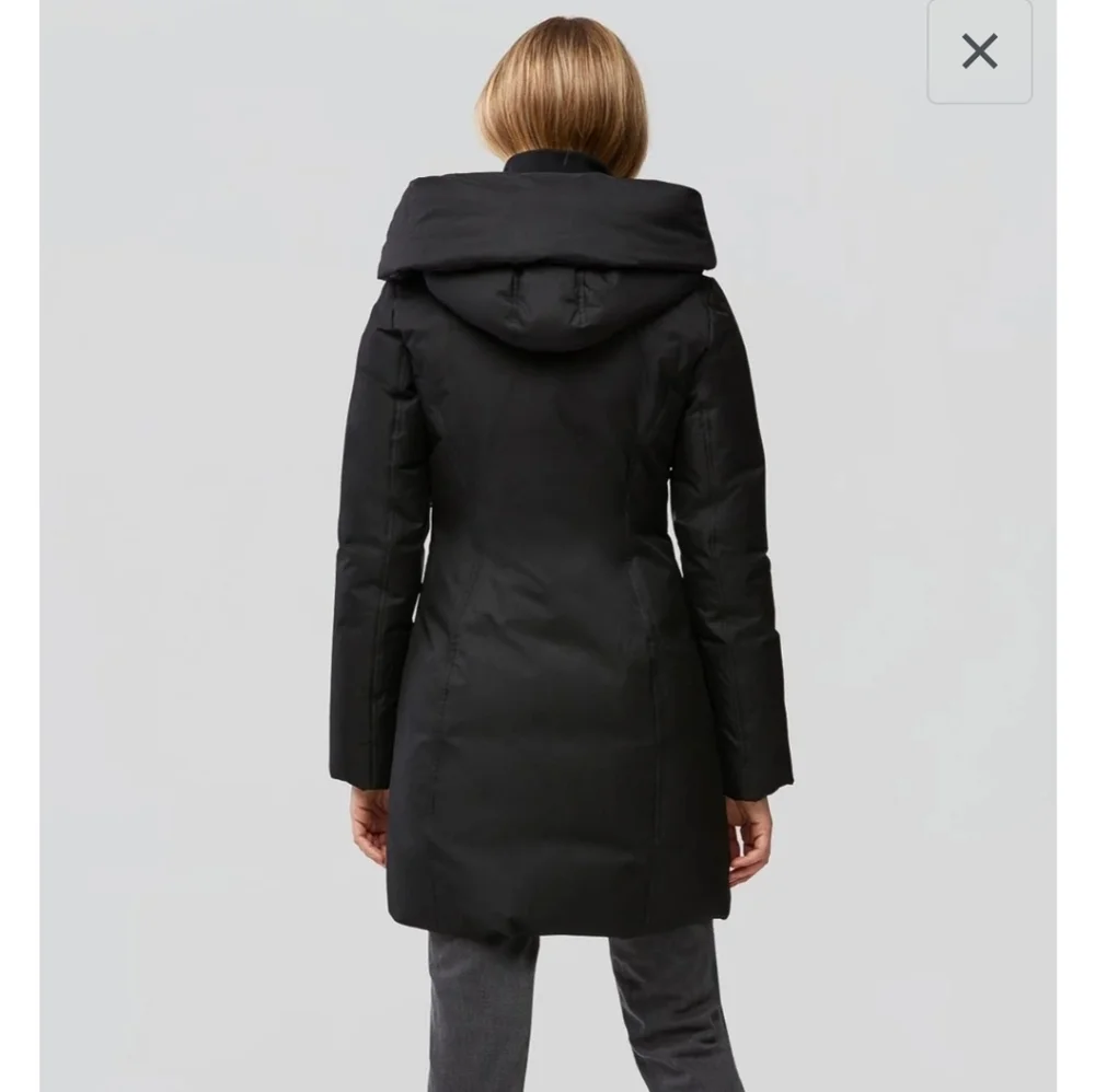 Soia & Kyo Camelia Slim Fit Brushed Down Coat with Leather Trims - Picture 5 of 15